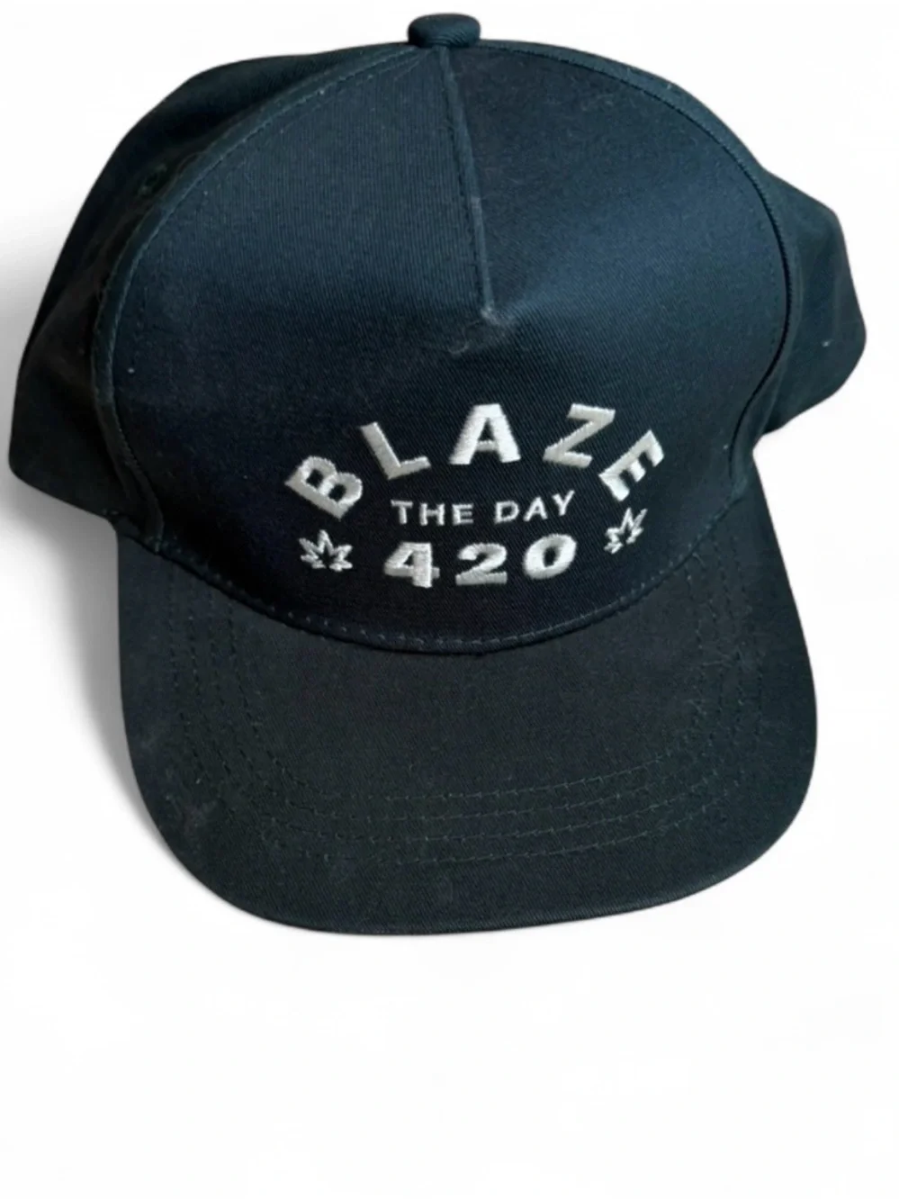 Black 'Blaze The Day 420' Embroidered Baseball Cap